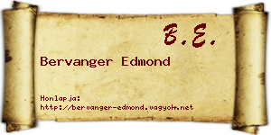 Bervanger Edmond névjegykártya